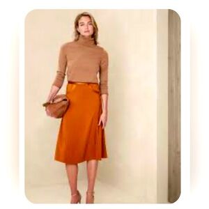 Banana Republic Factory Pocket A-Line Midi Skirt in Adobe Brick